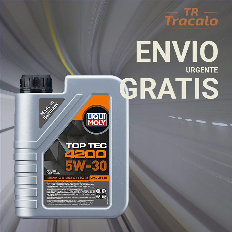 Garrafa de aceite Liqui Moly Top Tec 4200 5W30 con aviso de envío urgente gratis en Tracalo